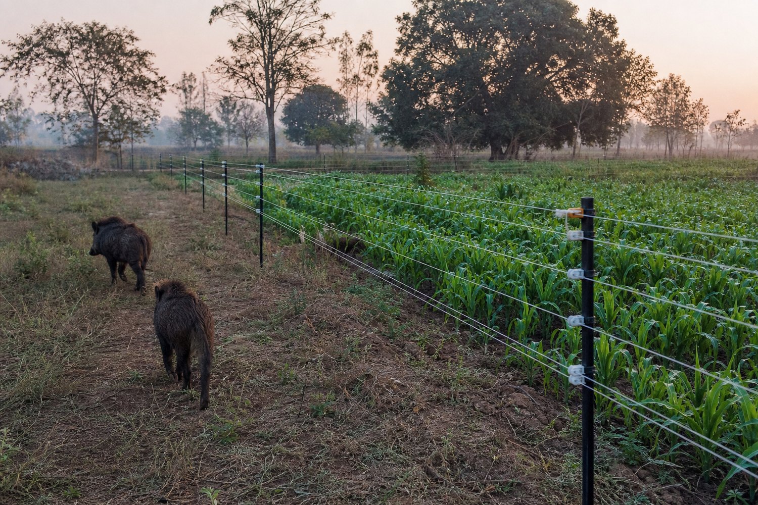 Agricultural crop protection from wild boar